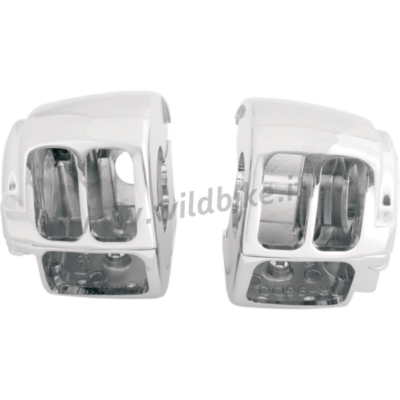 GUSCI BLOCCHI CROMATI COMANDI PULSANTI PER MANUBRIO HARLEY DAVIDSON FLHR FLHT TOURING 08-13