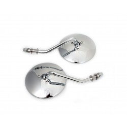 ROUND MIRROR SET CUSTOM DIE-CAST 4" SHORT STEM FOR HARLEY DAVIDSON