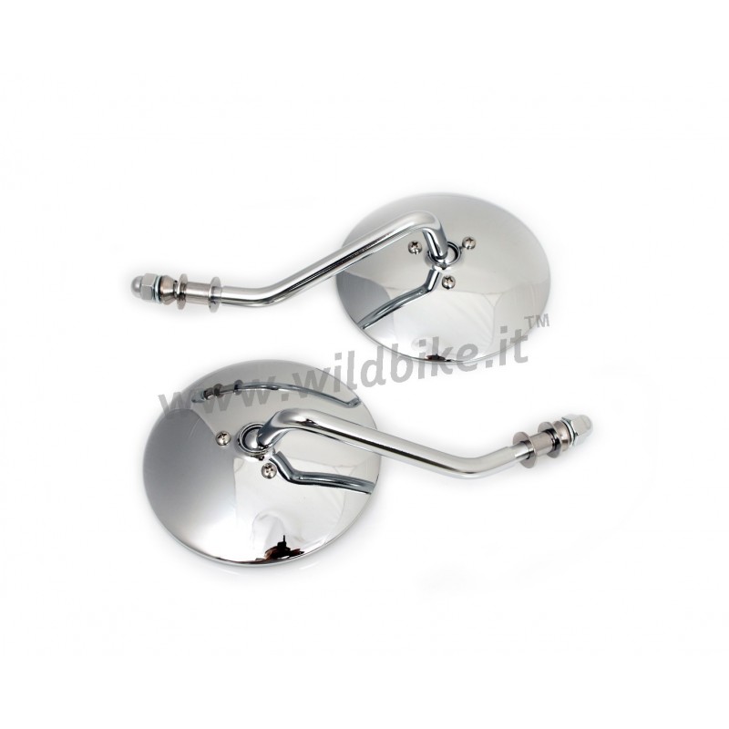 ROUND MIRROR SET CUSTOM DIE-CAST 4" SHORT STEM FOR HARLEY DAVIDSON