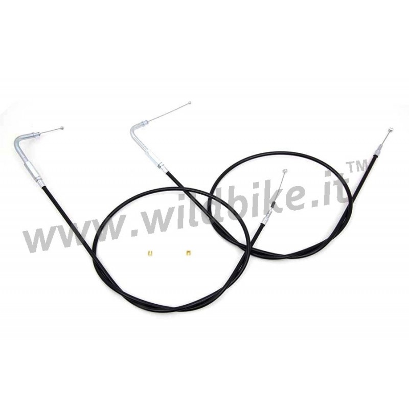 SET CAVI ACCELLERATORE GAS 118 CM (46.25") ACCIAIO NERI HARLEY DAVIDSON XL SPORTSTER 96-20