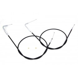 BLACK THROTTLE AND IDLE CABLE SET 118 CM (46.25") LENGHT HARLEY DAVIDSON FXD DYNA 96-17