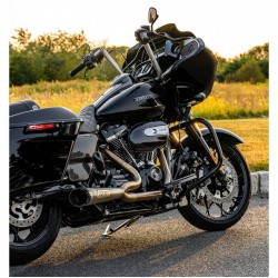 EXHAUST 2-INTO-1 TBR SHORTY TURN-OUT INOX HARLEY DAVIDSON FLH FLT TOURING 17-24