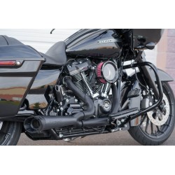 EXHAUST 2-INTO-1 TBR SHORTY TURN-OUT BLACK HARLEY DAVIDSON FLH FLT TOURING 2017-2024