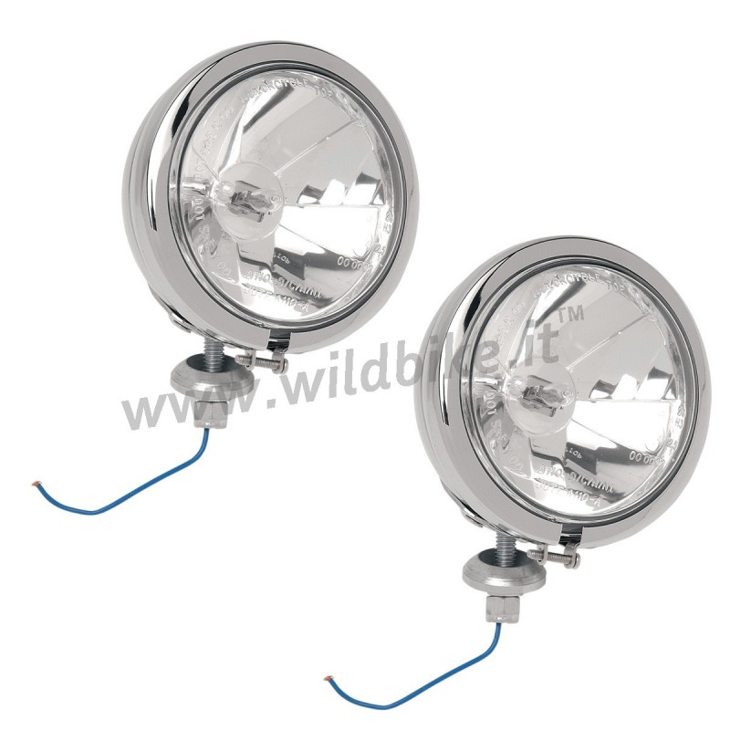 ZUSATZSCHEINWERFER DIAMOND CHROM PAAR 4 1/2" 110 MM MOTORRAD CUSTOM UND HARLEY DAVIDSON