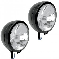 PHARES AUXILIAIRES KIT DIAMOND NOIR 4 1/2" 110 MM MOTO CUSTOM ET HARLEY DAVIDSON