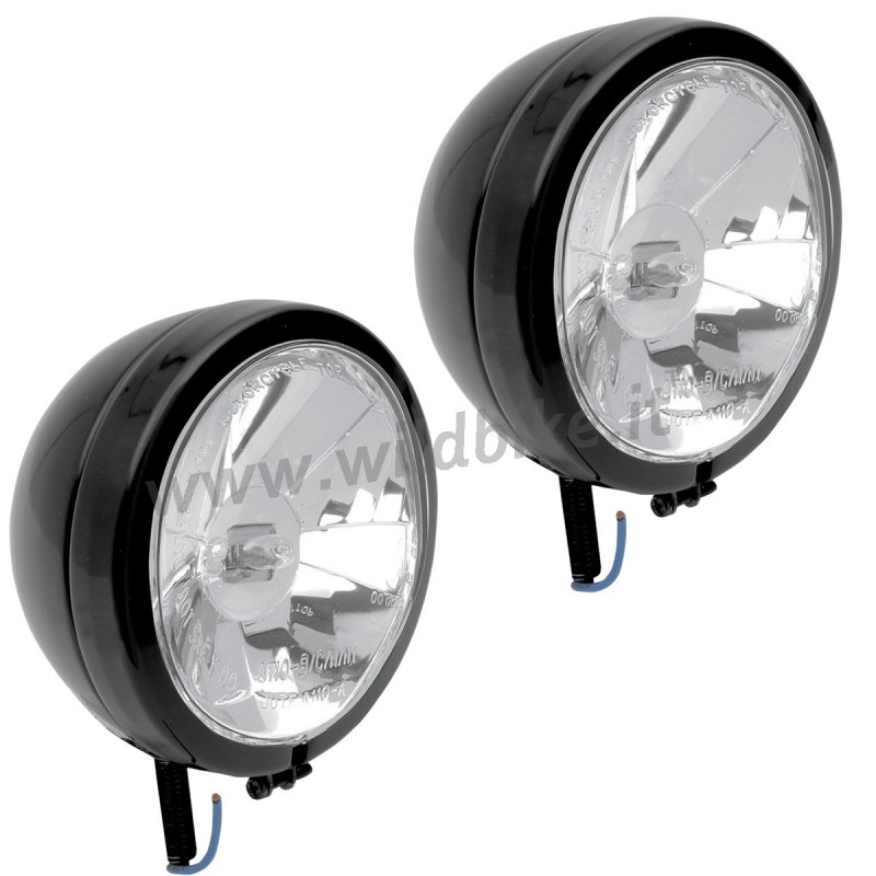 ZUSATZSCHEINWERFER DIAMOND SCHWARZ PAAR 4 1/2" 110 MM MOTORRAD CUSTOM UND HARLEY DAVIDSON
