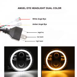 GRUPPO OTTICO FARO ANTERIORE OMOLOGATO 5.75 LED SUPERLIGHT ANELLO HALO HARLEY DAVIDSON FXD DYNA 97-17