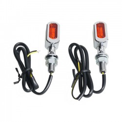 MINI BLINKER VERCHROMT FASTLINE LED BERNSTEIN EU-ZULASSUNG HARLEY DAVIDSON UND CUSTOM MOTORRAD