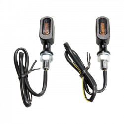 MINI FRECCE FASTLINE NERE A LED FUME' OMOLOGATE MOTO CUSTOM E HARLEY DAVIDSON