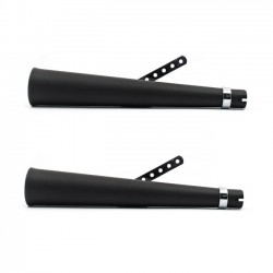 BLACK EXHAUSTS MUFFLERS SET SLIP-ON 60 CM WIDE FOR MOTORCYCLES