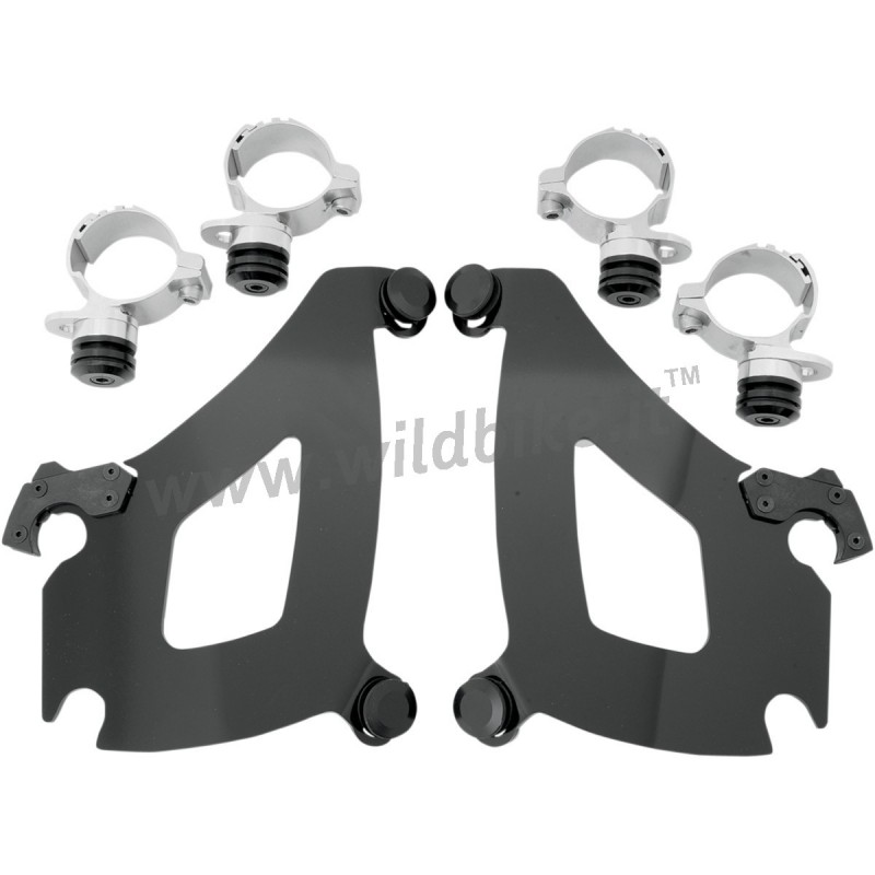 BLACK MOUNTING KIT BULLET WINDSHIELD YAMAHA XVS 650/1100 DRAGSTAR CUSTOM