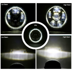SCHEINWERFER LED FRONT EU GENEMIGHT SUPERLIGHT ANGEL EYE SCHWARZ MIT HALTERUNG HARLEY DAVIDSON V-ROD