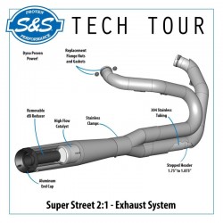 POT D'ECHAPPEMENT 2EN1 S&S SUPERSTREET 50 STATE NOIRE HARLEY DAVIDSON SOFTAIL 2018-2024