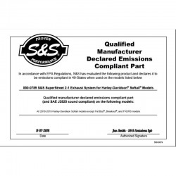 POT D'ECHAPPEMENT 2EN1 S&S SUPERSTREET 50 STATE NOIRE HARLEY DAVIDSON SOFTAIL 2018-2024