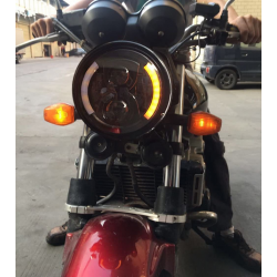 LED HEADLIGHT EU APPROVED 7.7" 200 MM SUPERLIGHT MULTIFUNCTION FOR MOTORCYCLE