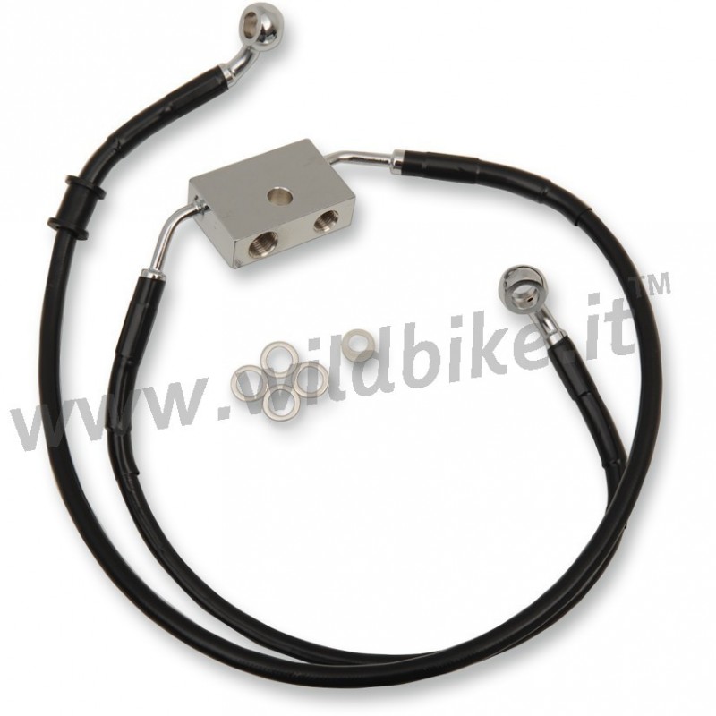 BLACK CABLE WITH ABS STAINLESS STEEL LINE KITS FRONT BRAKE EXT + 12" HARLEY DAVIDSON XL 1200X FORTY EIGHT 14-20