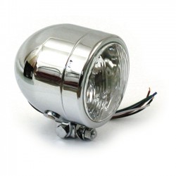 FARO FANALE ANTERIORE OMOLOGATO 105 MM CROMATO PER MOTO CUSTOM E HARLEY DAVIDSON