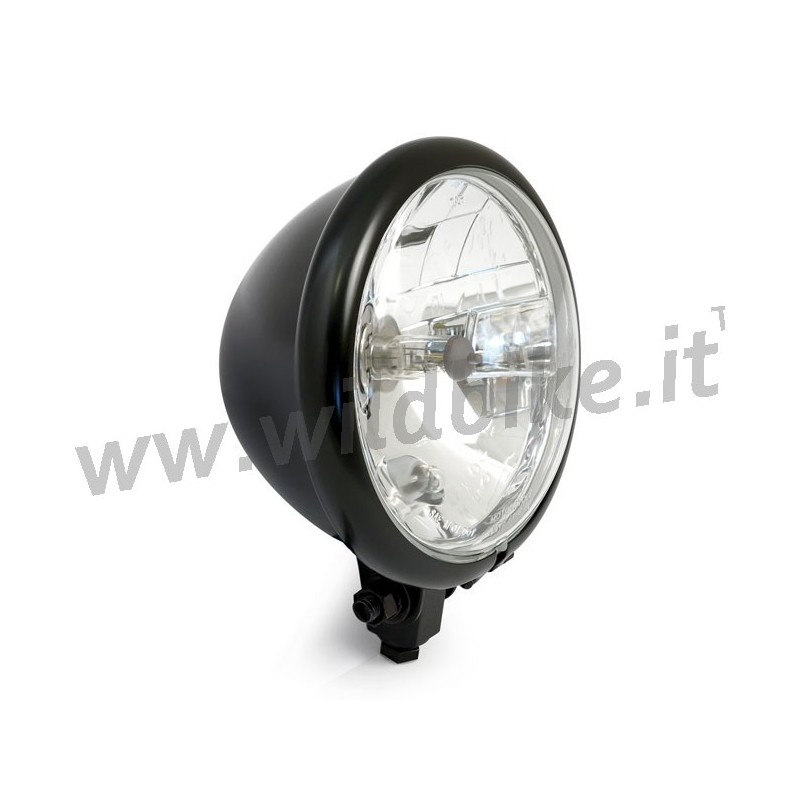 FLAT BLACK HEADLIGHTS VINTAGE BATES 145 MM MOTORCYCLES AND HARLEY DAVIDSON