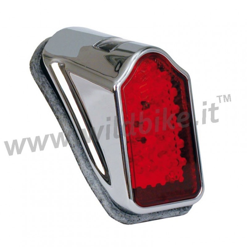 FEAUX ARRIERE CHROME MINI TOMBSTONE ROUGE LED POUR MOTO CUSTOM ET HARLEY DAVIDSON