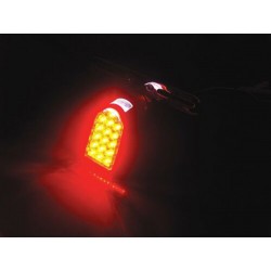 CHROME TAILLIGHT MINI TOMBSTONE RED LED FOR MOTORCYCLE CUSTOM AND HARLEY DAVIDSON