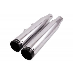 POT D'ECHAPPEMENT RINEHART 3" DUALS SLIP-ON CHROME/NOIR HARLEY DAVIDSON FLS/FLST SOFTAIL 07-17