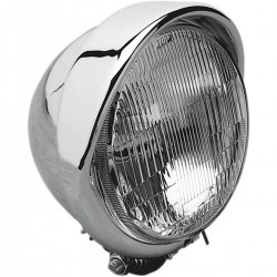 HEADLIGHT WITH VISOR -140 MM CUSTOM BIKE and HARLEY