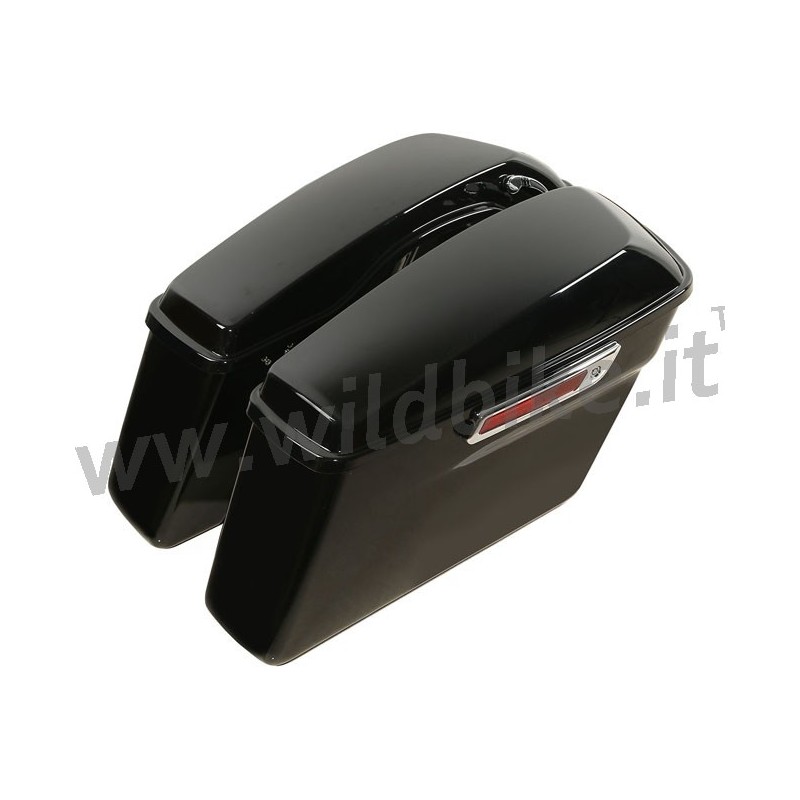 SACOCHES RIGIDES NOIR STYLE OEM HARLEY DAVIDSON FLH FLT TOURING 2014-24