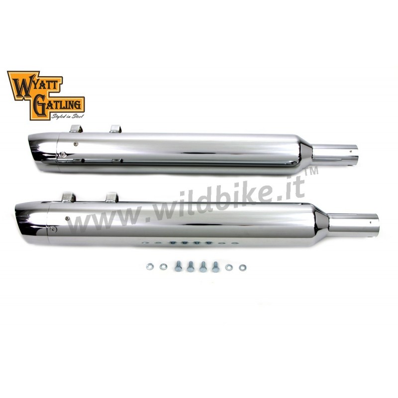 SLIP-ON MUFFLERS WYATT GATLING® SLIP-ON 4" SLASH CHROME HARLEY DAVIDSON FLH/FLT TOURING 95-16