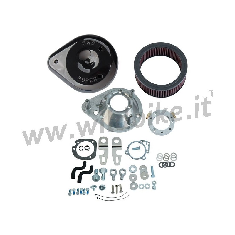 LUFT FILTER BOX KIT S&S TEARDROP SCHWARZ GLANZ für HARLEY DAVIDSON XL SPORTSTER 91-21
