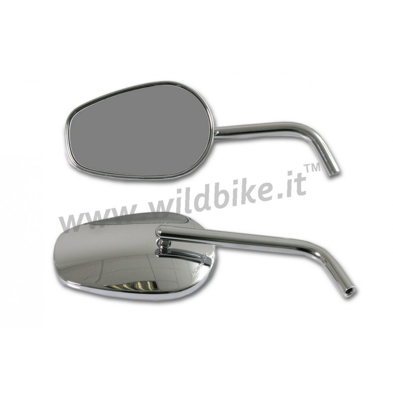 SPECCHIETTI RETROVISORI OMOLOGATI CLASSIC CROMATI MOTO CUSTOM E HARLEY DAVIDSON