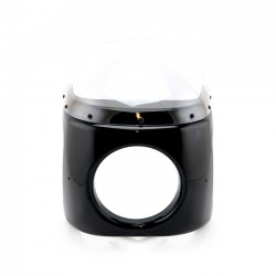 UNIVERSAL FAIRING VINTAGE 7" BLACK FOR MOTO CUSTOM AND HARLEY DAVIDSON