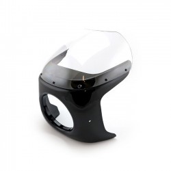 PARE-BRISE CARENAGE UNIVERSEL VINTAGE 7" FAIRING NOIR POUR MOTO CUSTOM ET HARLEY DAVIDSON