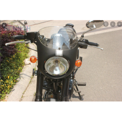 PARABREZZA CUPOLINO VINTAGE 7" FAIRING NERO UNIVERSALE MOTO CUSTOM E HARLEY DAVIDSON