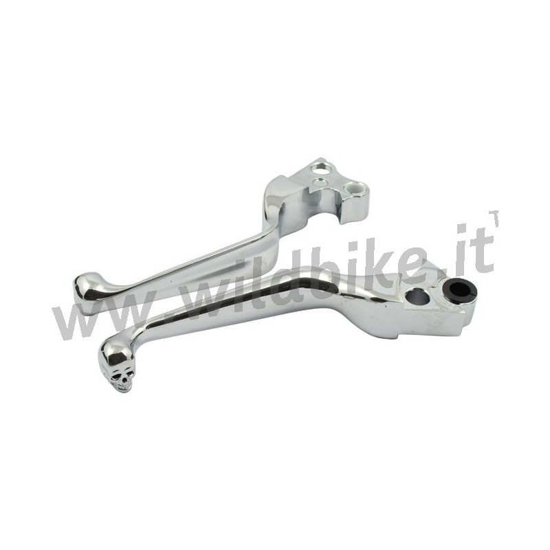 LEVE FRENO E FRIZIONE CROMATE CON TESCHIO PER HARLEY DAVIDSON FXD DYNA 96-17