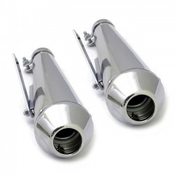 SET SILENCIEUX D'ÉCHAPPEMENTS UNIVERSEL SLIP-ON MEGATON 43 CM CHROME POUR MOTOCYCLETTES