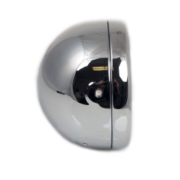 CHROME LUCAS STYLE 5 3/4" 145 MM SIDE MOUNT HEADLIGHT SHELLS MOTORCYCLE