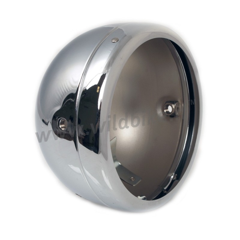 CHROME LUCAS STYLE 5 3/4" 145 MM SIDE MOUNT HEADLIGHT SHELLS MOTORCYCLE