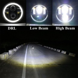 SCHEINWERFER LED 7.7" 200 MM FRONT EU ZUGELASSEN ANGEL EYE SUPERLIGHT MOTORRAD