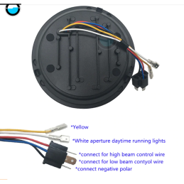 LED HEADLIGHT EU APPROVED 7.7" 200 MM SUPERLIGHT ANGEL EYE FOR MOTORCYCLE