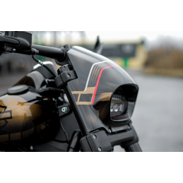 BLACK AGGRESSOR HEADLIGHT FAIRING HARLEY DAVIDSON FXFB/S SOFTAIL FAT BOB 2018-25