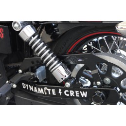 BLACK UPPER BELT GUARD PERFORATED CULT WERK HARLEY DAVIDSON FXD DYNA 06-17