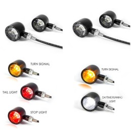 INTEGRATED CREE LED TURN SIGNALS MULTIFUNCTIONAL KIT BLACK FOR CUSTOM MOTORCYCLE AND HARLEY DAVIDSON