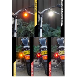 INTEGRATED CREE LED TURN SIGNALS MULTIFUNCTIONAL KIT BLACK FOR CUSTOM MOTORCYCLE AND HARLEY DAVIDSON
