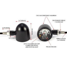 KIT COMPLETO INDICATORI FRECCE MULTIFUNZIONE NERE CREE LED MOTO CUSTOM E HARLEY DAVIDSON
