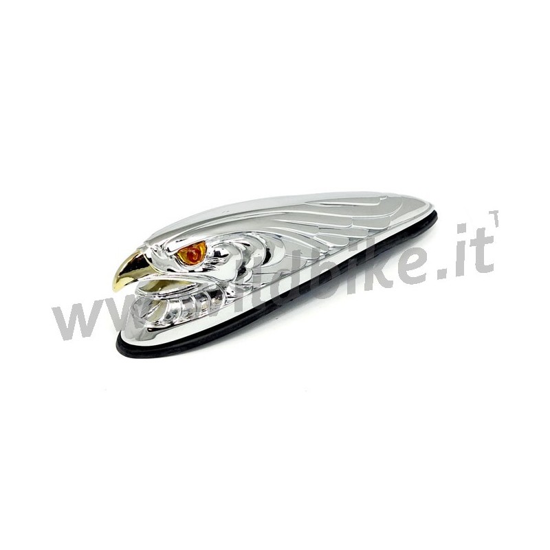ORNEMENT FRISE AIGLE CHROME/OR YEUX ROUGE POUR HARLEY DAVIDSON ET MOTO