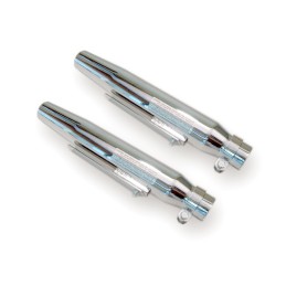 AUSPUFFANLANGEN SLIP-ON UNIVERSAL CHROM TAPERED KONISCH FÜR CUSTOM MOTORRAD