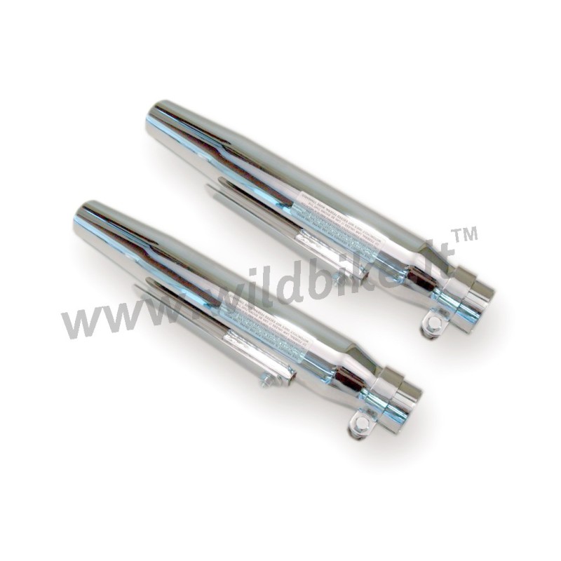 SCARICHI MARMITTE UNIVERSALI SLIP-ON TAPERED CROMATI PER MOTO CUSTOM