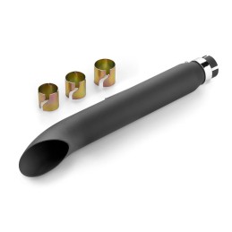 SILENCIEUX ECHAPPEMENT UNIVERSEL TURN OUT CAFE RACER NOIR POUR CUSTOM MOTO