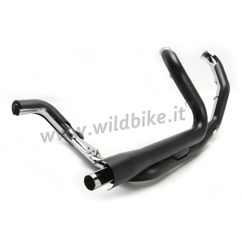 BLACK HEADPIPES EXHAUST COBRA PRO CHAMBER DUAL HARLEY DAVIDSON FLH/FLT TOURING 17-22
