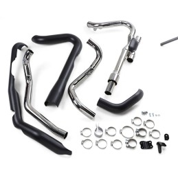 AUSPUFFKRÜMMER DOPPEL COBRA RAVEN SCHARZEN HARLEY DAVIDSON FLH/FLT TOURING 17-22